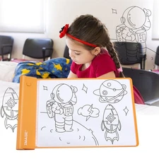 IMAGE Light Up Tracing Pad Orange Drawing Tablet 6+ Coloring Board for Kids Gift