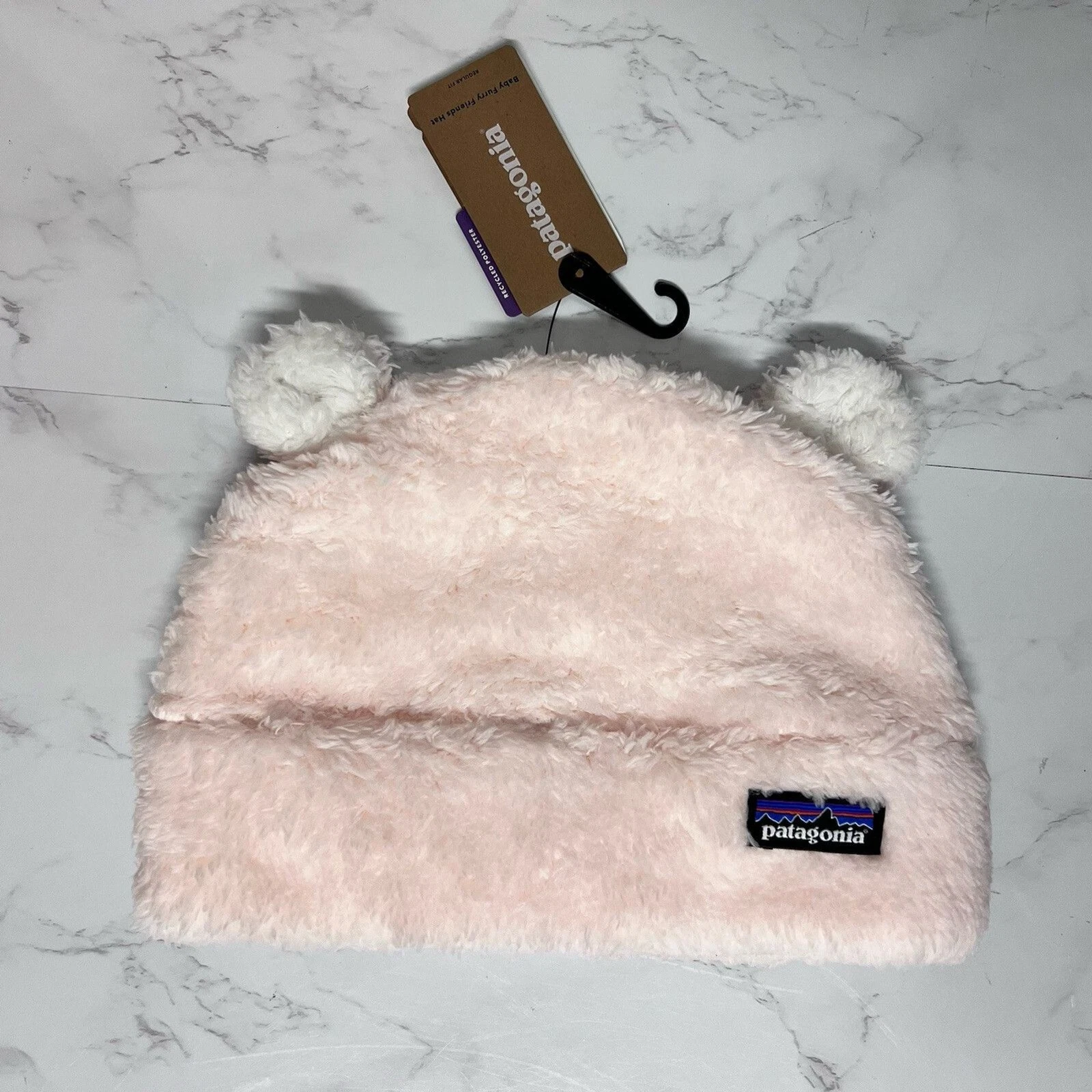 NWT Patagonia Pink Fleece Beanie Hat 12-24M Ears Winter Baby Toddler Outdoor New