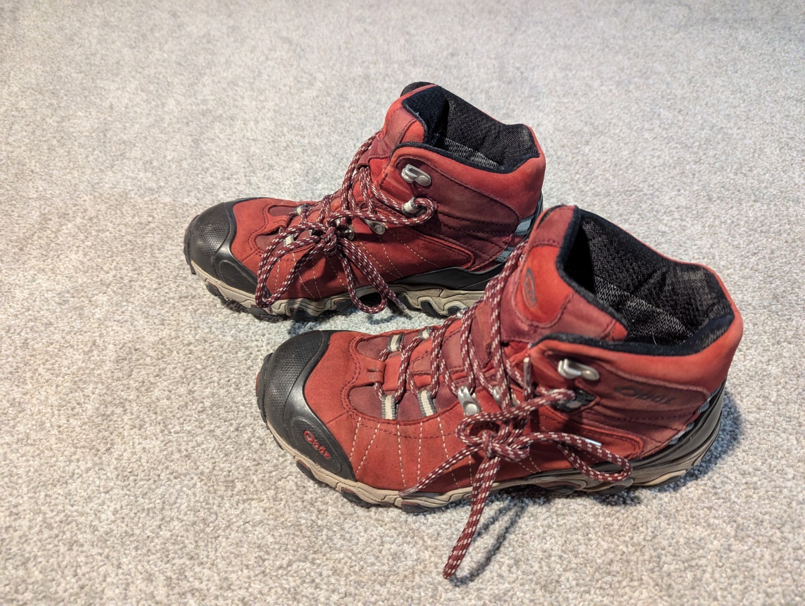 Oboz Hiking Boots Womens 9 Red Bridger Mid B-Dry Outdoor-image