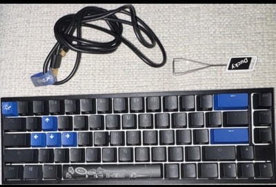 Ducky One 2 Mechanical Wired USB Keyboard Detachable Cable Black/Blue QWERTY