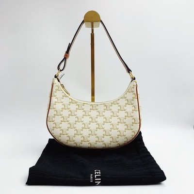 Celine Ava Classic Monogram Print Leather Underarm Shoulder Bag #1ULL