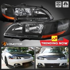 Fits 1998-2002 Honda Accord 24dr Black Headlights Headlamps Leftright 98-02 Fits 1998-2002 Honda Accord 24dr Black Headlights Headlamps Leftright 98-02
