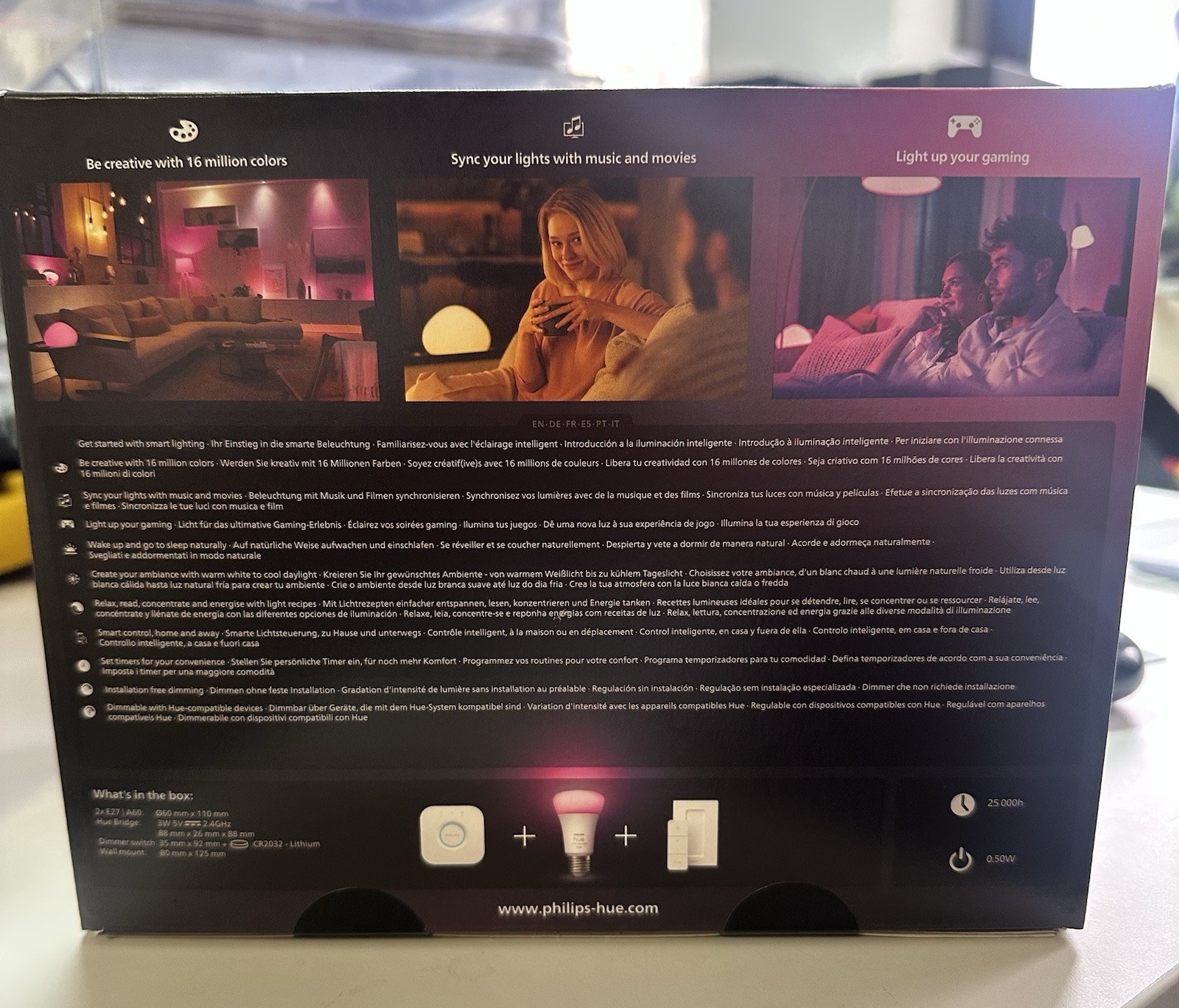 Kit Philips Hue E27 ampoules connectées pour éclairage connecté