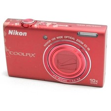 Nikon COOLPIX S6200 Red Compact Digital Camera 16MP Tested Working From Japan