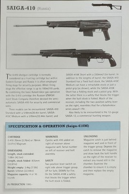 Siaga Shotgun Gun Picture Out of Print Original Detail Info Sheet Article   