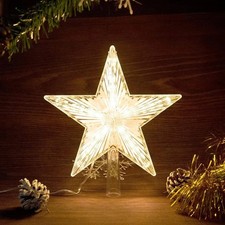 Christmas Tree Topper Star Warm White Light Christmas Tree Decor for Christmas H
