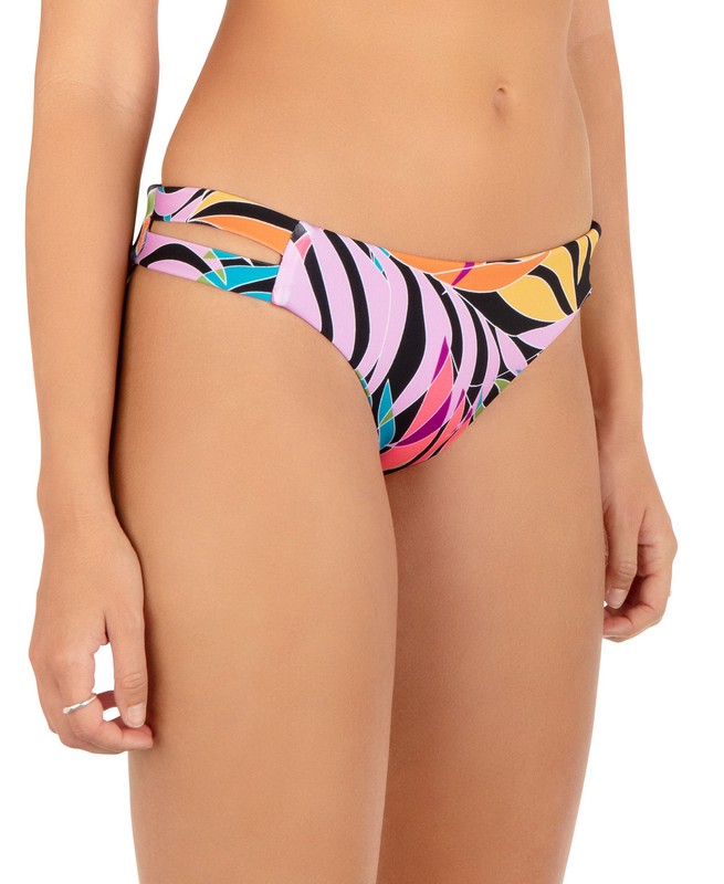 Hurley Women's Juniors' Max Tropic Dance Bikini Bottoms (Black Multi, Medium) image 3