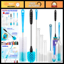 Long Handle Bottle Brush Set for Narrow Neck Cleaning - Beer, Wine, Decanter S