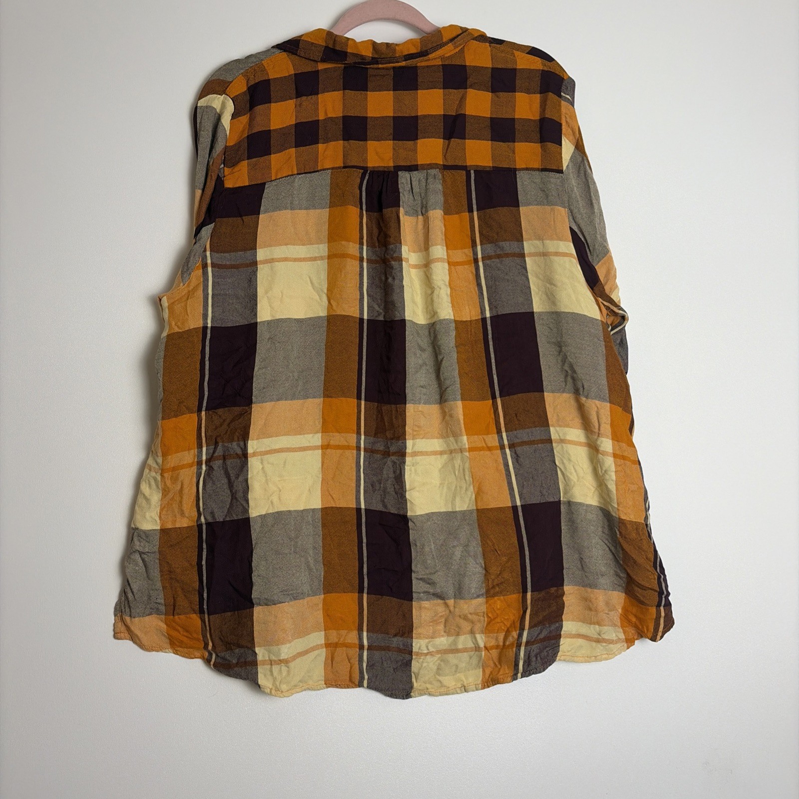 Cato Women’s Button Down Orange Multi Pattern Pla… - image 8