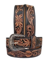 Affilare Kids Or Young Adults Western Belt Tooled Hand Finished Genuine Leather