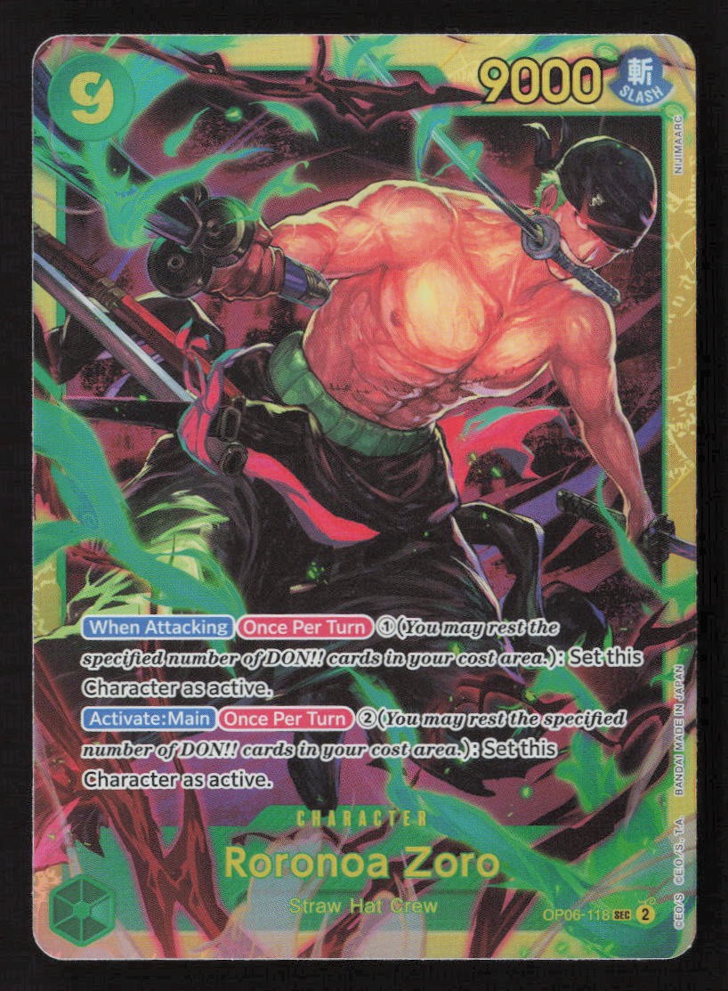 Roronoa Zoro SEC Wings of the Captain OP06-118 NM | eBay