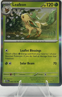 Pokemon Leafeon 005/131 (Cosmos Holo) Sv: Prismatic Evolutions Rare NM