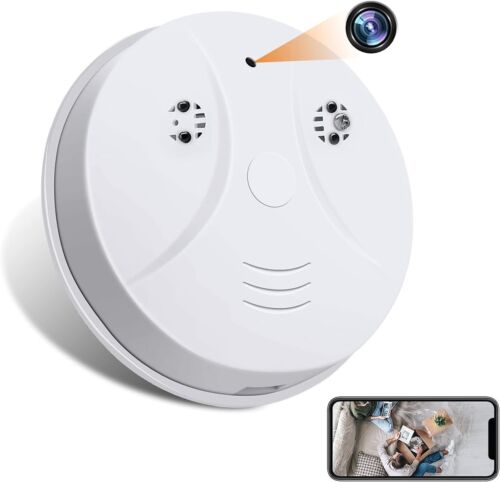 Spy Hidden Camera WiFi Battery Real Smoke Detector 1080p Video Recording - Afbeelding 1 van 6