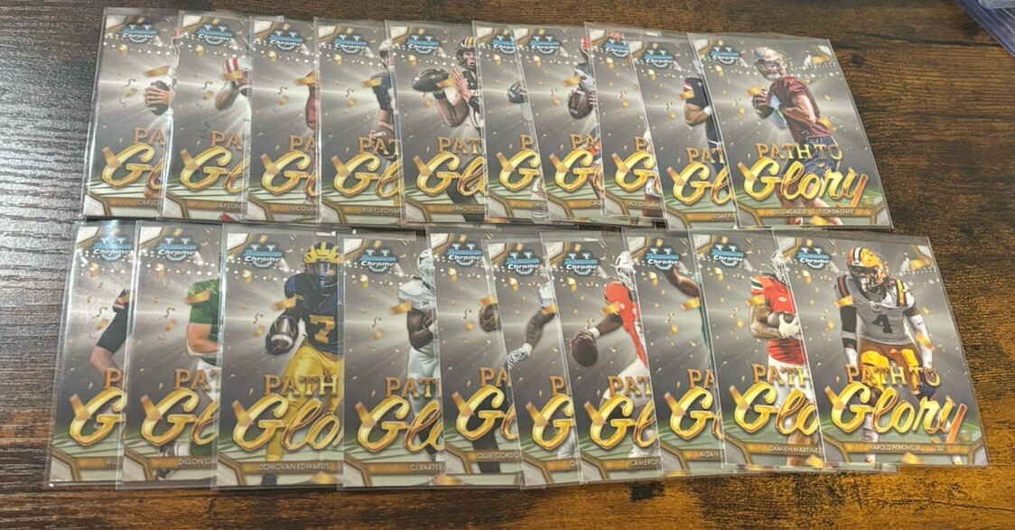 2024 Bowman University Chrome Path To Glory Complete Insert Football Set 1-20