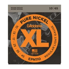 D'Addario EPN110 Pure Nickel Round Wound Electric Guitar Strings; gauges 10-46