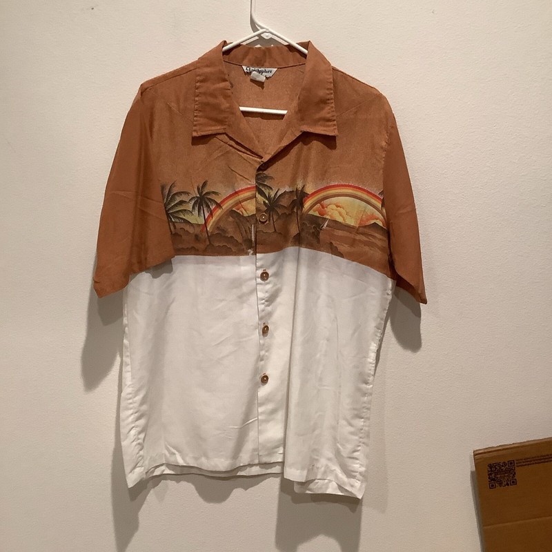 Men’s Vintage Christopher Hawaiian  Polyester Shirt XL