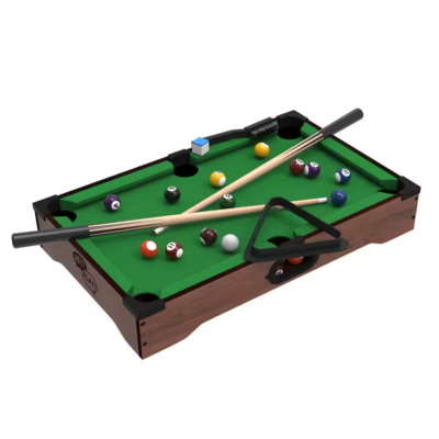 Table De Billard De Table Miniature – Jeu De Société Portable Pour Adultes Et Enfants, Avec Clubs, Billes Et Cadre Triangulaire