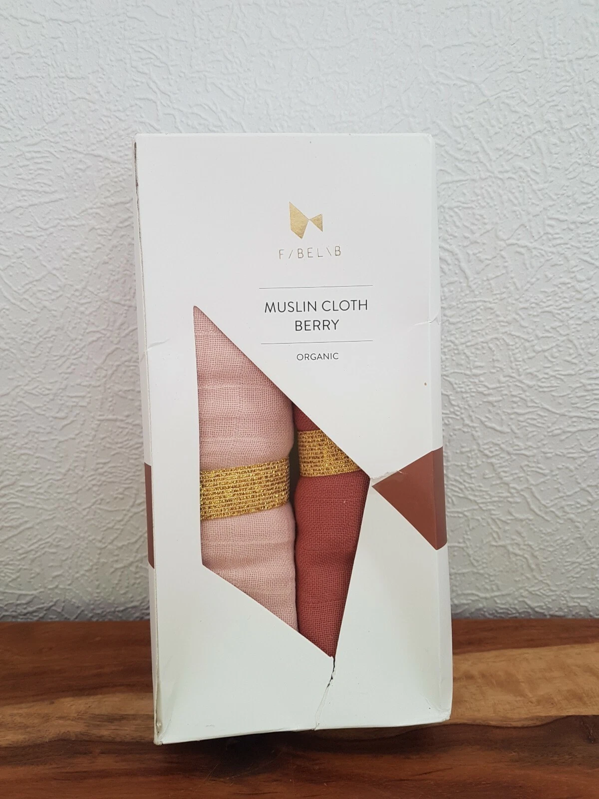FABELAB - Muslin Cloth Berry Organic 2Pack New In Box