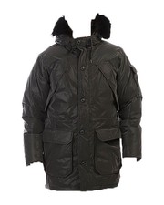 Penfield Women's Black Reflective Hoosac Real Fur Hood Jacket Size S Nwt