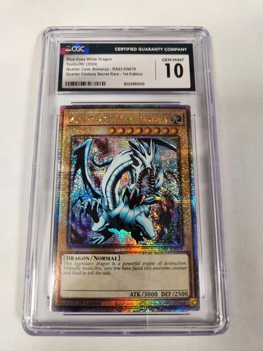 Yu-Gi-Oh! Blue Eyes White Dragon RA03-EN079 Quarter Century Secret Rare CGC 10