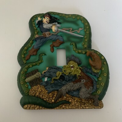 Disney Pirates of Caribbean  JACK SPARROW Light Switch Plate Cover (No Screws) A