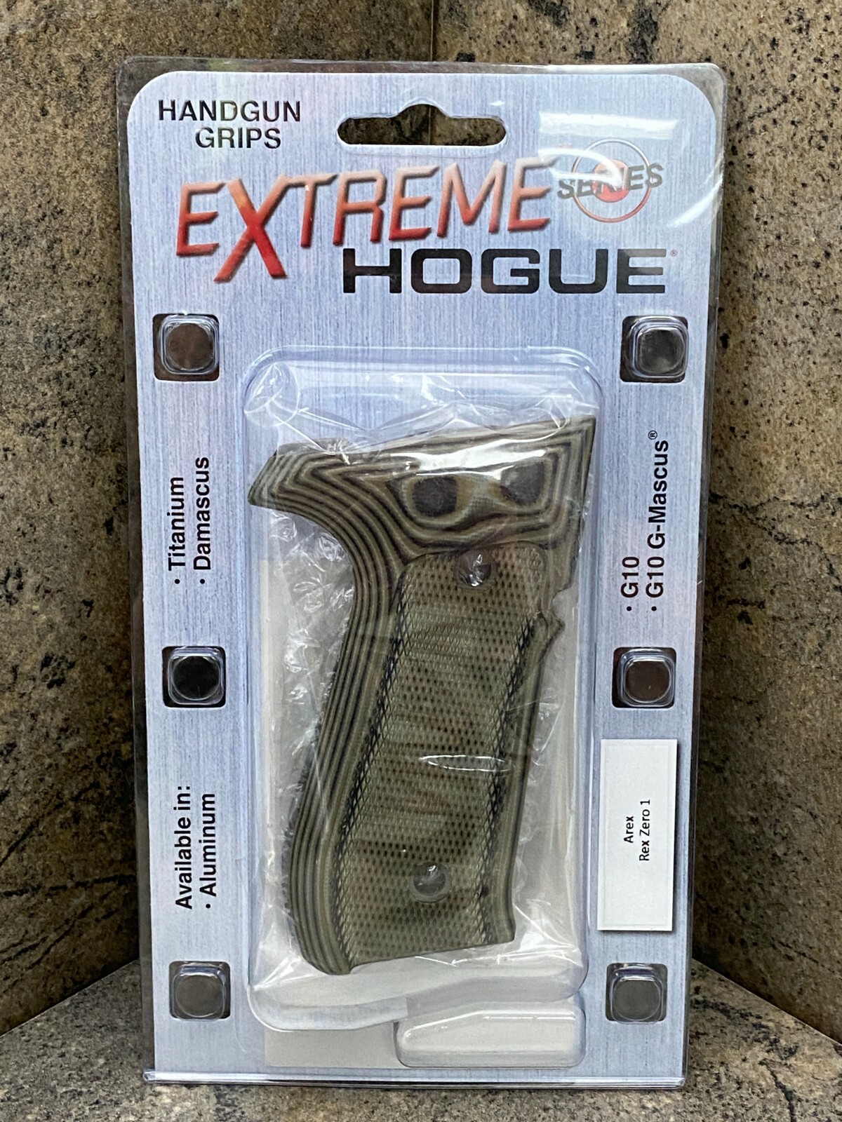 Hogue Checkered G10 Grip for Arex Rex Zero 1 Standard GMascus Green