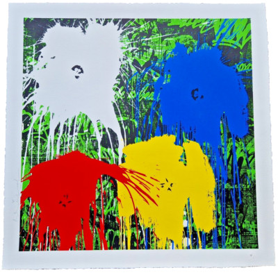 Fred Mr Brainwash Flowarh $Flowers Popart Autographed 24 '' x After Andy