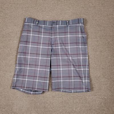 nike casual dress shorts Nike Shorts Mens Gray 38 XL Check Golf Beach Casual Light Trunks Active  Dress