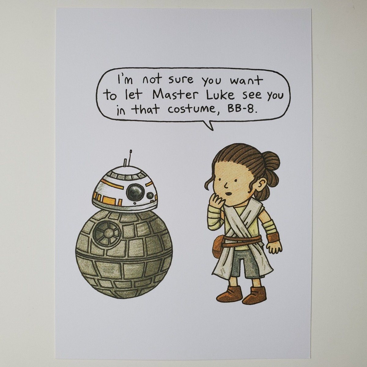 Rey and Pals Postcard Star Wars Disney BB-8 Death Star Jeffrey