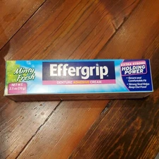 Effergrip Minty Fresh Denture Adhesive Cream 2.5oz Zinc Free New