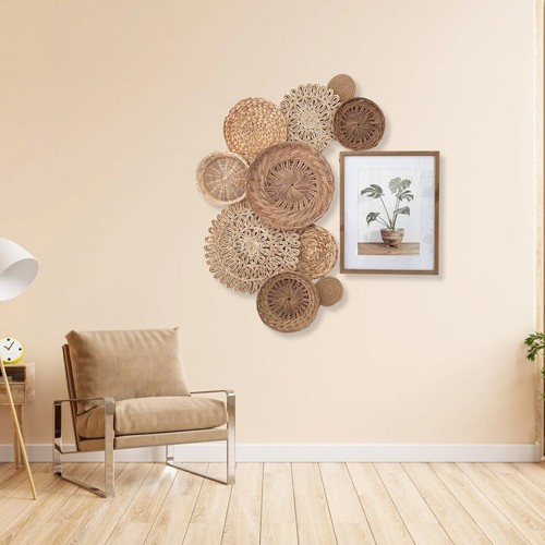 Handwoven Handmade Boho Wicker Basket Wall Decor for Any Room - Set of ...