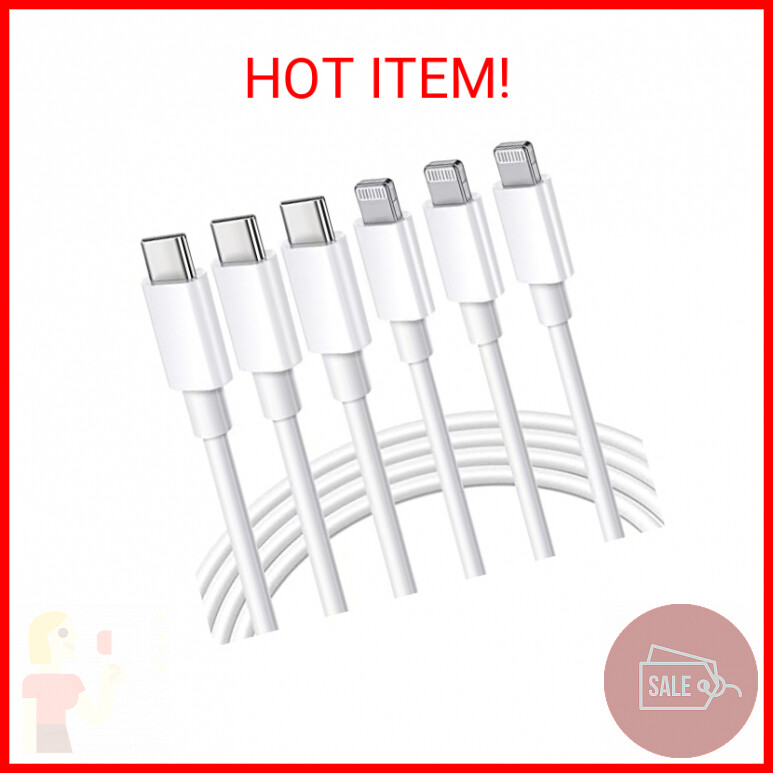 Ximytec [MFi Certified] USB C to Lightning Cable 3Pack 10FT iPhone Fast Charger-image