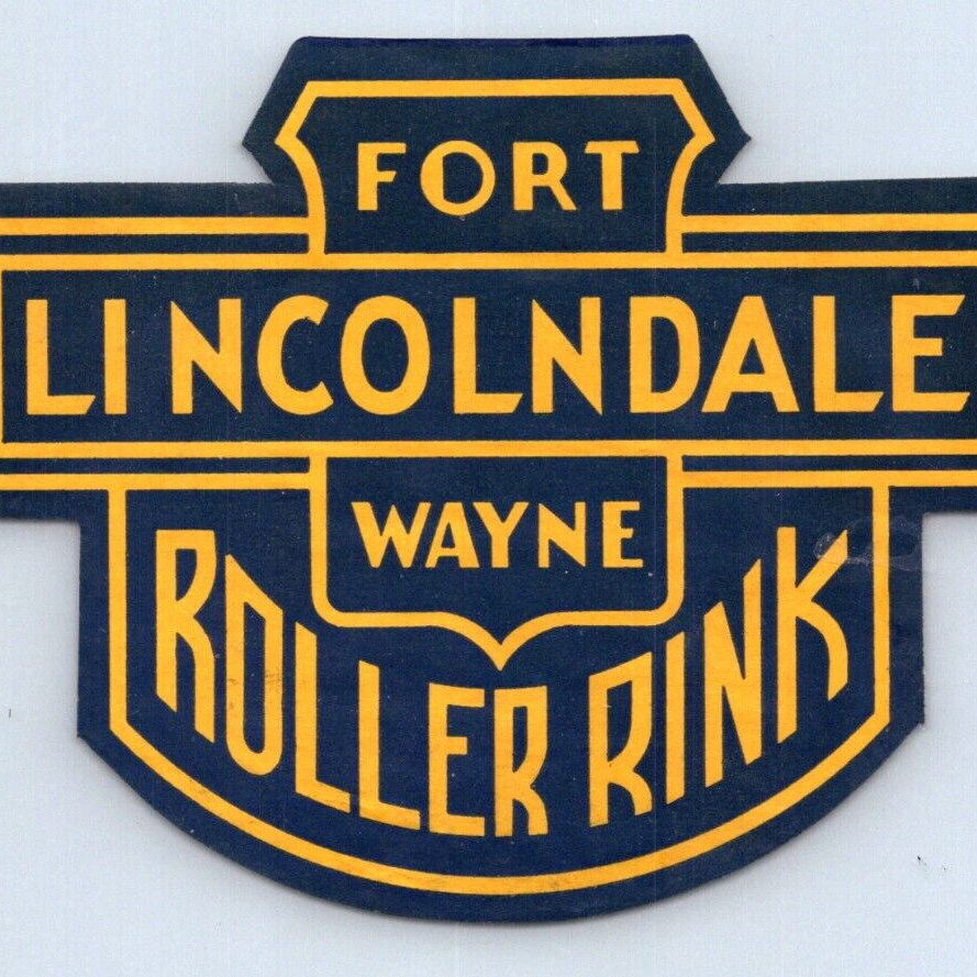 1940s Lincolndale Roller Skating Rink Sticker Fort Wayne Allen County Indiana
