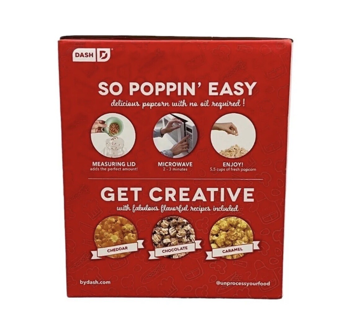 Dash Microwave Aqua Popcorn Popper for Movie Theater Style Popcorn At