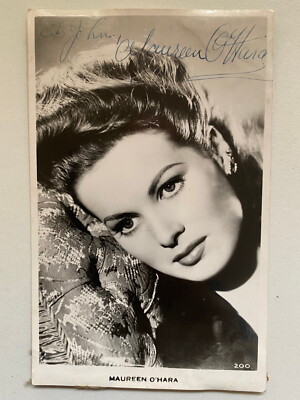 Maureen O Hara - Movie - Original Autograph - Size 14x9cm