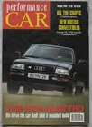 Performance Car 10/1990 featuring Audi S2, Mercedes, Aston Martin, Maserati, TVR