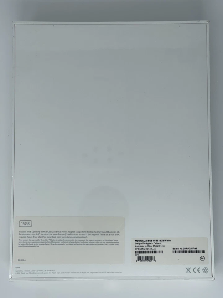 Apple iPad 4 4th Genera 16 GB Wi-Fi Retina Display MD513LL/A Tablet Sealed White - Image 2 of 4