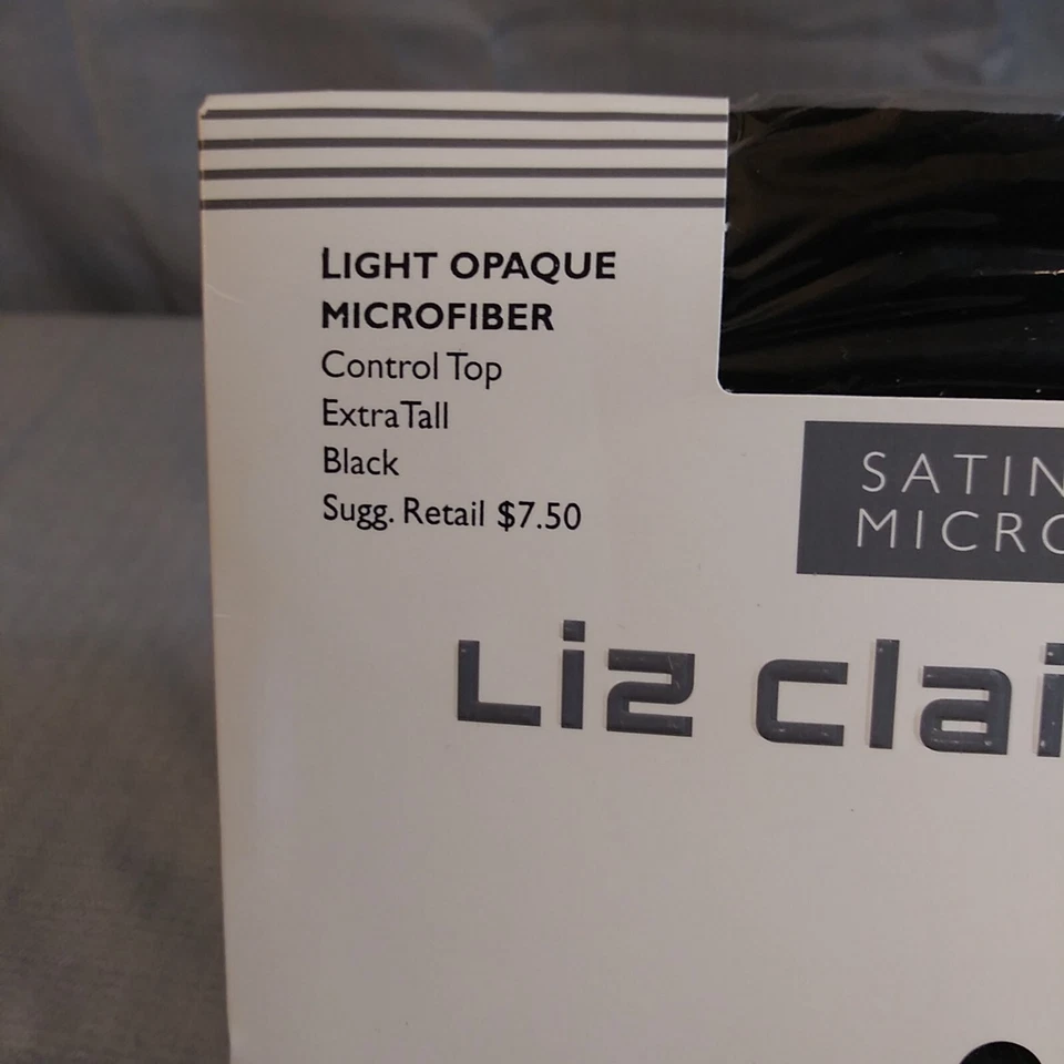 Top de control de pantimedias de microfibra opacas ligeras Liz Claiborne extra altas negras Foto 3 de 4
