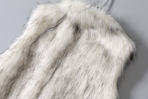 Giubbotto donna lana pelliccia sintetica gilet stand collo pelliccia sintetica gilet giacca nuovo - Foto 15 di 17