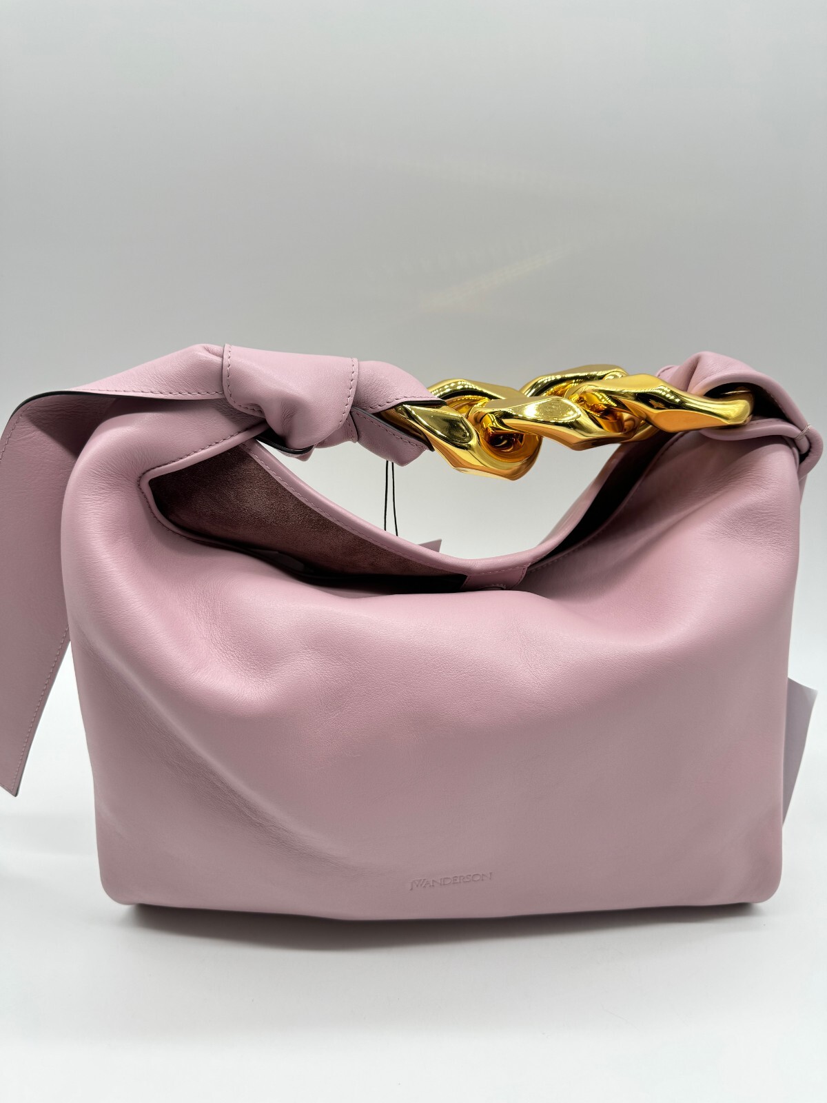 Jw Anderson Medium Leather Chain hobo bag in Pale Pink image 7
