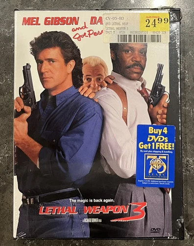 NOS Snap New Factory Sealed DVD, Lethal Weapon 3, Gibson Glover Pesci FREE SHIP