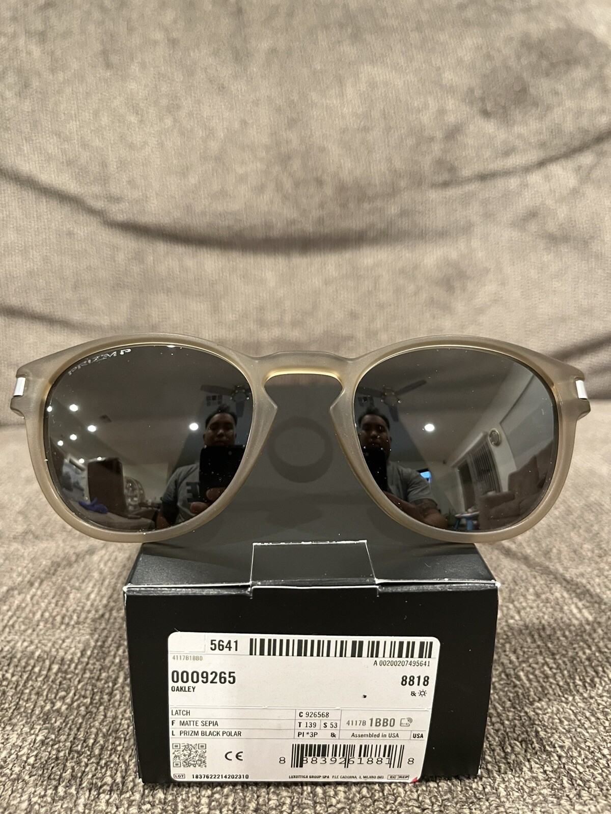 New Oakley Latch OO9265-6853 Matte Sepia Prizm Black Polarized 