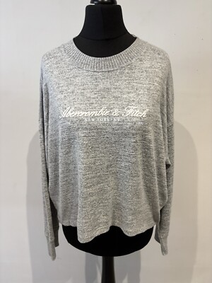Abercrombie & Fitch weicher Pullover Damen mittelgrau Pulli Freizeit Damen