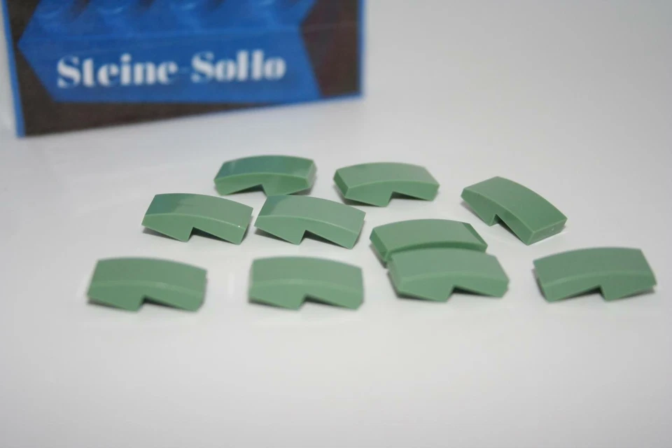 Lego (c) 10x Dachstein / Bogen - 11477 - sandgrün - green - slope