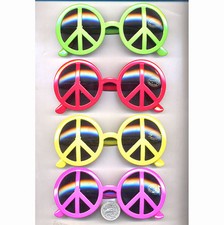 Sunglasses Peace Symbol Colorful Shaded Retro Look Fun Costume Sunglasses