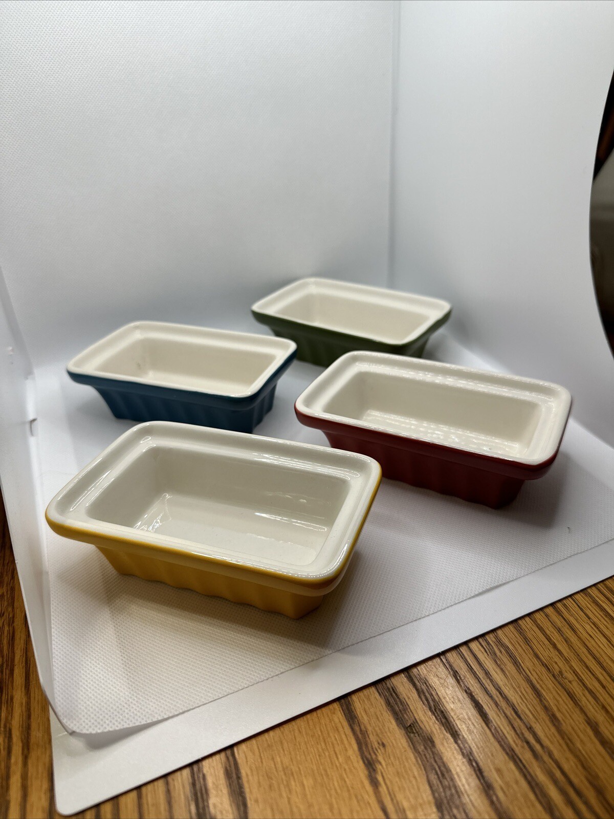 Brightly colored mini ceramic loaf pans 3 1/4 x 5 1/4 eBay