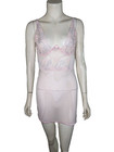 Pink Lace Chemise Escante Sheer Sexy Mesh Underwire Low Cut Lingerie Spring