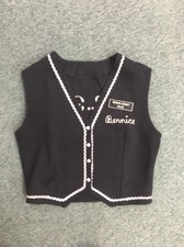 Vintage dance club vest Black  white trim Thief River Falls MN polka square
