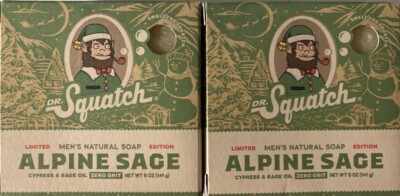 3 PACK Dr Squatch Men s Soap-ALPINE SAGE-5oz Bar-Limited! Retails For $8.99 Each