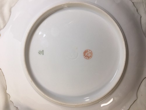 (4) c1900's PHL Limoges Double-Gold Light Green 9.25 Inch Scalloped PLATES - Picture 11 of 11